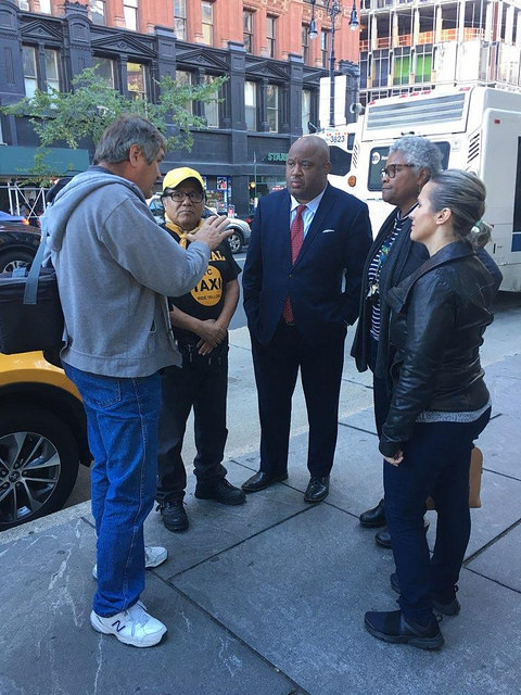 Newsman Dominic Carter with Taxi Drivers